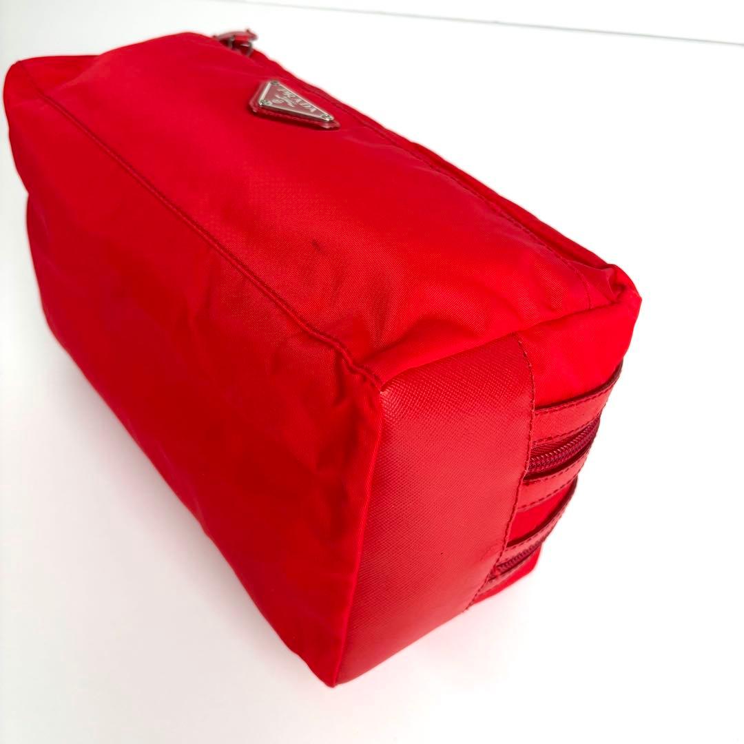 極美品 PRADA セカンドバッグ ポーチ 三角ロゴ ナイロン サフィアーノ