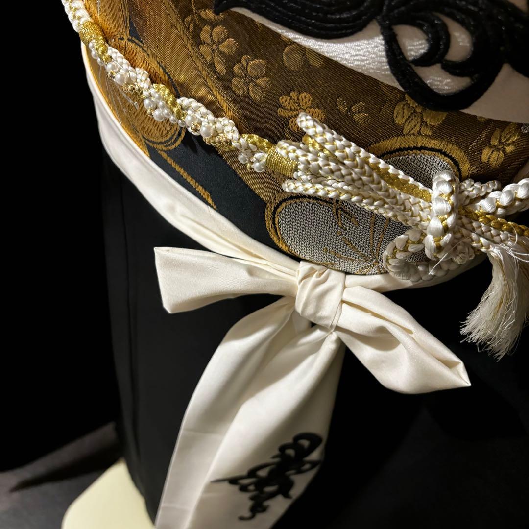 美品　黒地　無地　三つ紋　流行　逸品　振袖　フルセット 振り袖