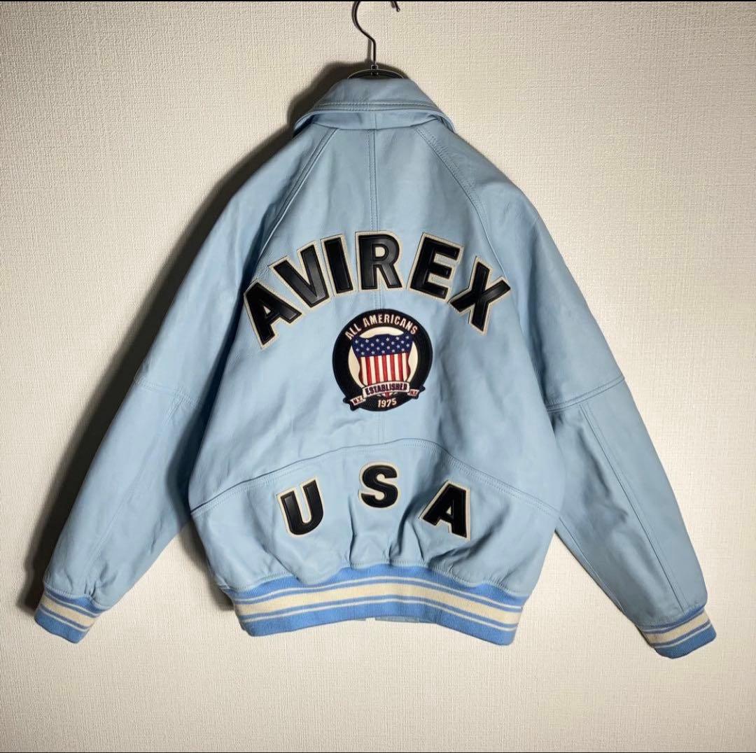 【Kaneee KEIJU着用】AVIREX レザージャケット 羊革 ラッパー