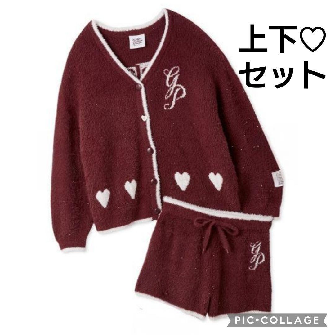 【完売】新品♡ジェラートピケ♡ラメフェザーカーディガン＆ショートパンツ♡レッド