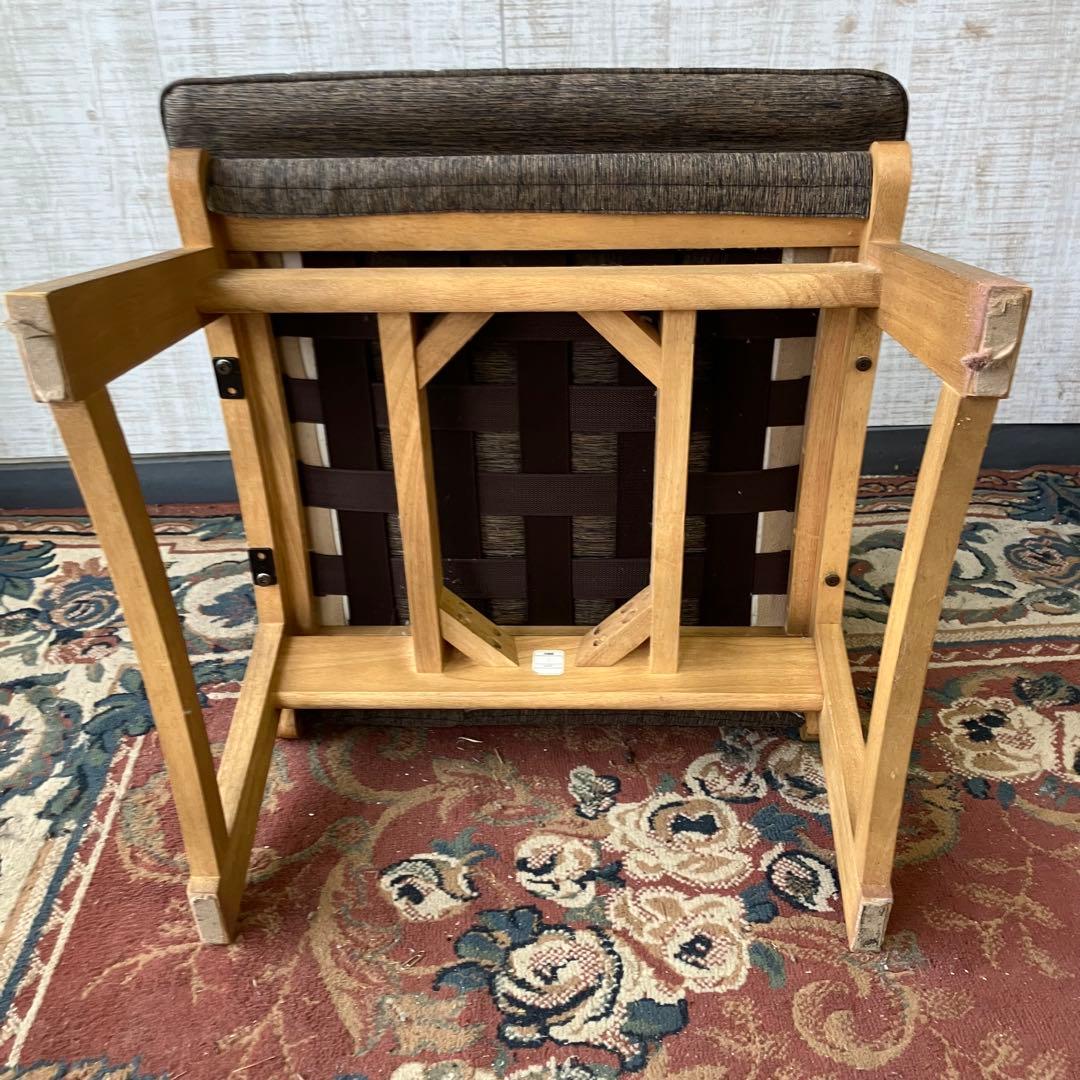 ④ 北欧レトロ ミキモク 雅 木製フレーム アームレスチェア 一人掛けソファー