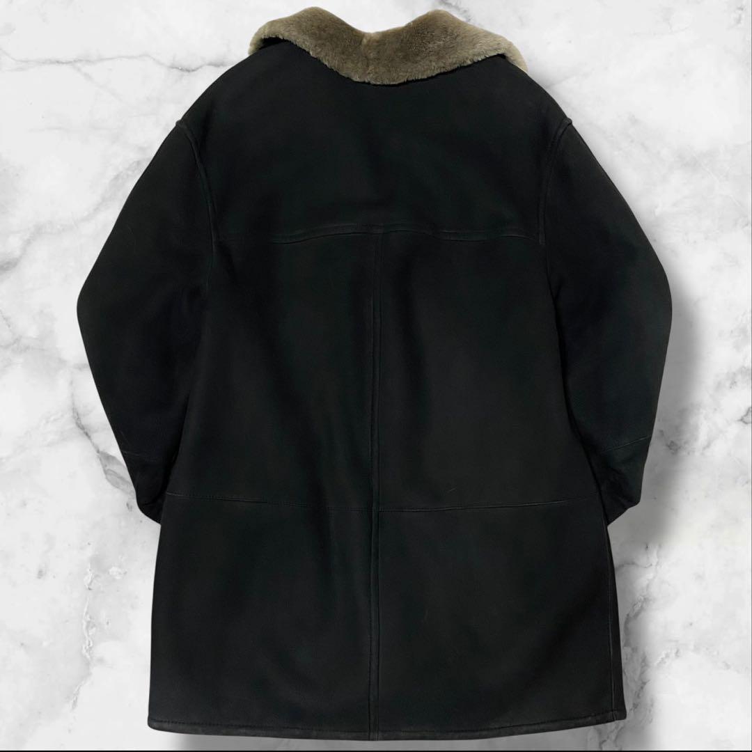 【希少な黒】ビリドゥーエ リアルムートン コート 羊革 ブラック サイズXL相当