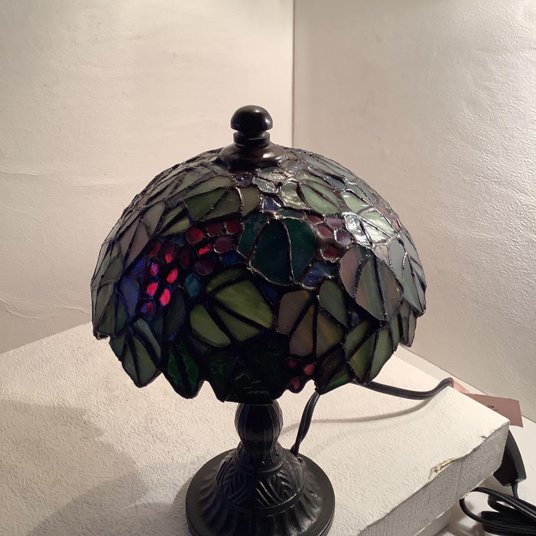 ステンドグラス　卓上ランプ　ミニぶどうランプ(Saiki)(222)