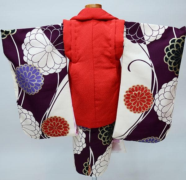 七五三 三歳 女児 被布着物フルセット お仕立て無料 NO34342