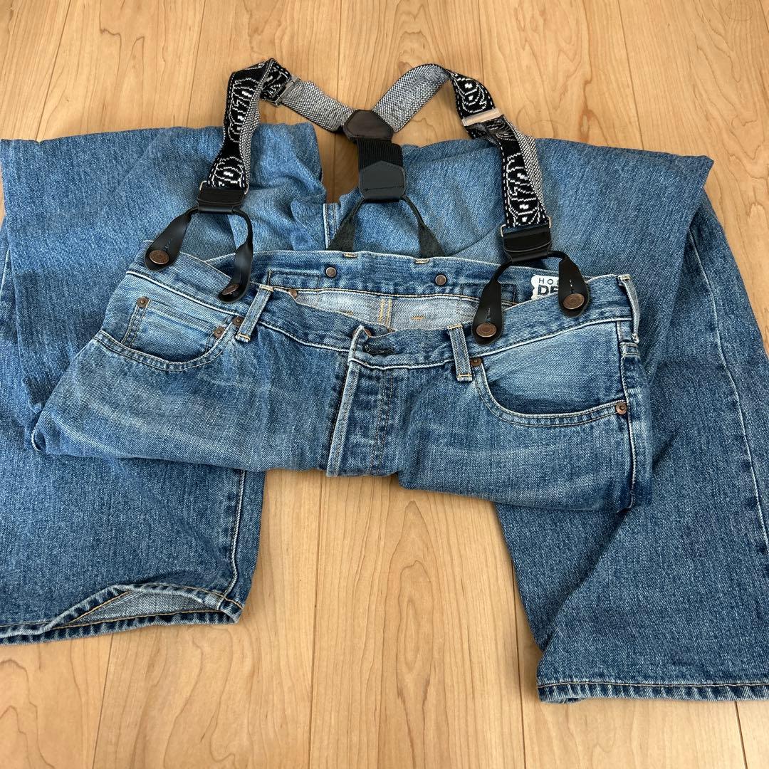 holiday サスペンダー付きデニム