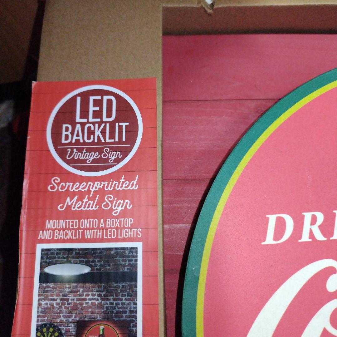 Ｓ★商品Ｎｏ.３７３１★Ｃｏｃａ―Ｃｏｌａグッズ★ネオンライト木製カレンダー新品