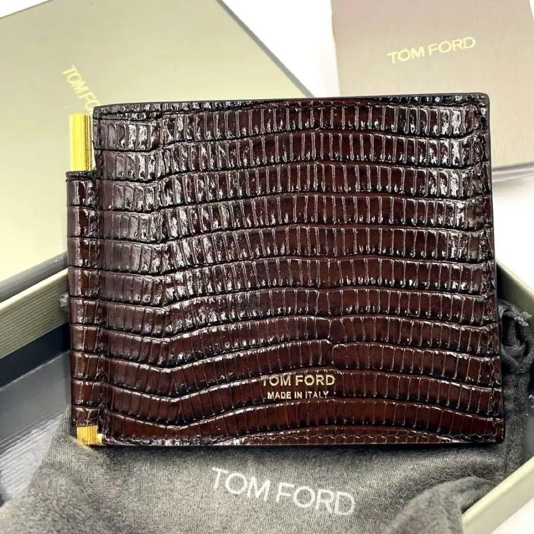 よ*ー様 極上•未使用級✨TOM FORD マネークリップ 折り財布クロコダイル