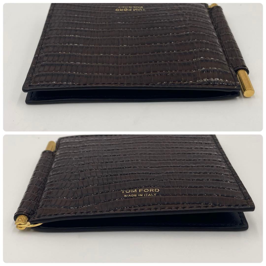 よ*ー様 極上•未使用級✨TOM FORD マネークリップ 折り財布クロコダイル