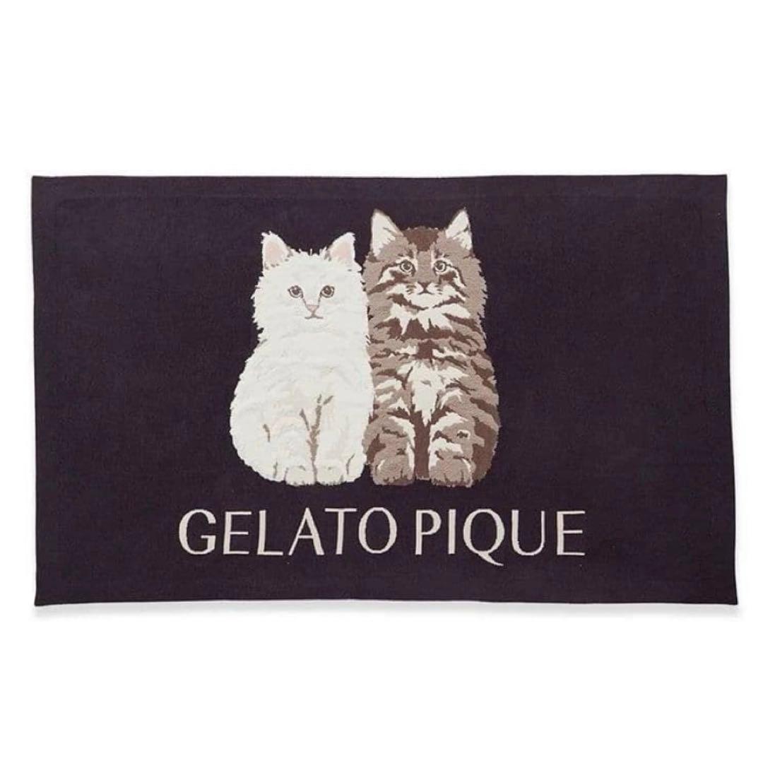 ツインキャットジャガードブランケット ジェラートピケ