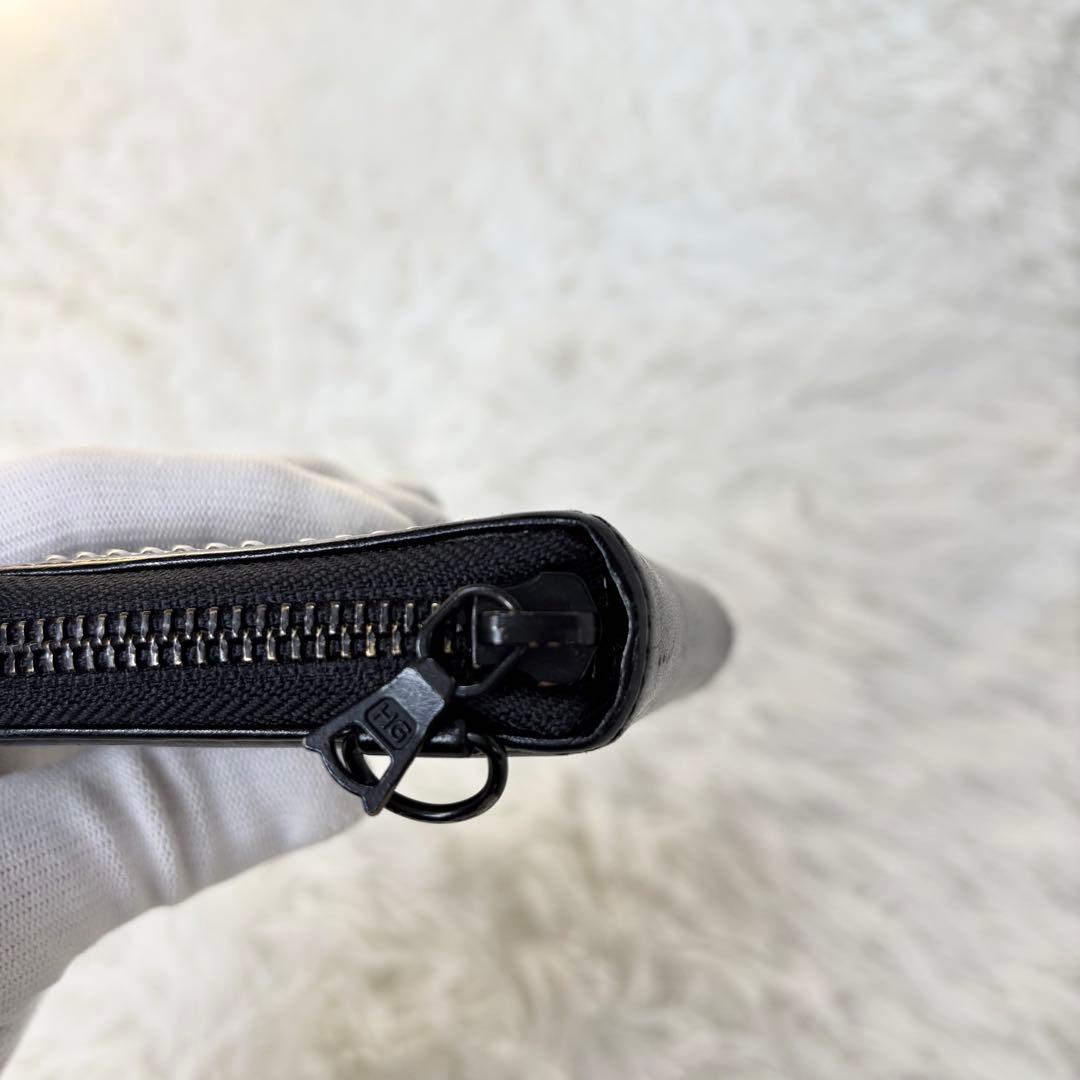 HYSTERIC GLAMOUR 折財布　ラウンドファスナー　スタッズ　黒　箱付