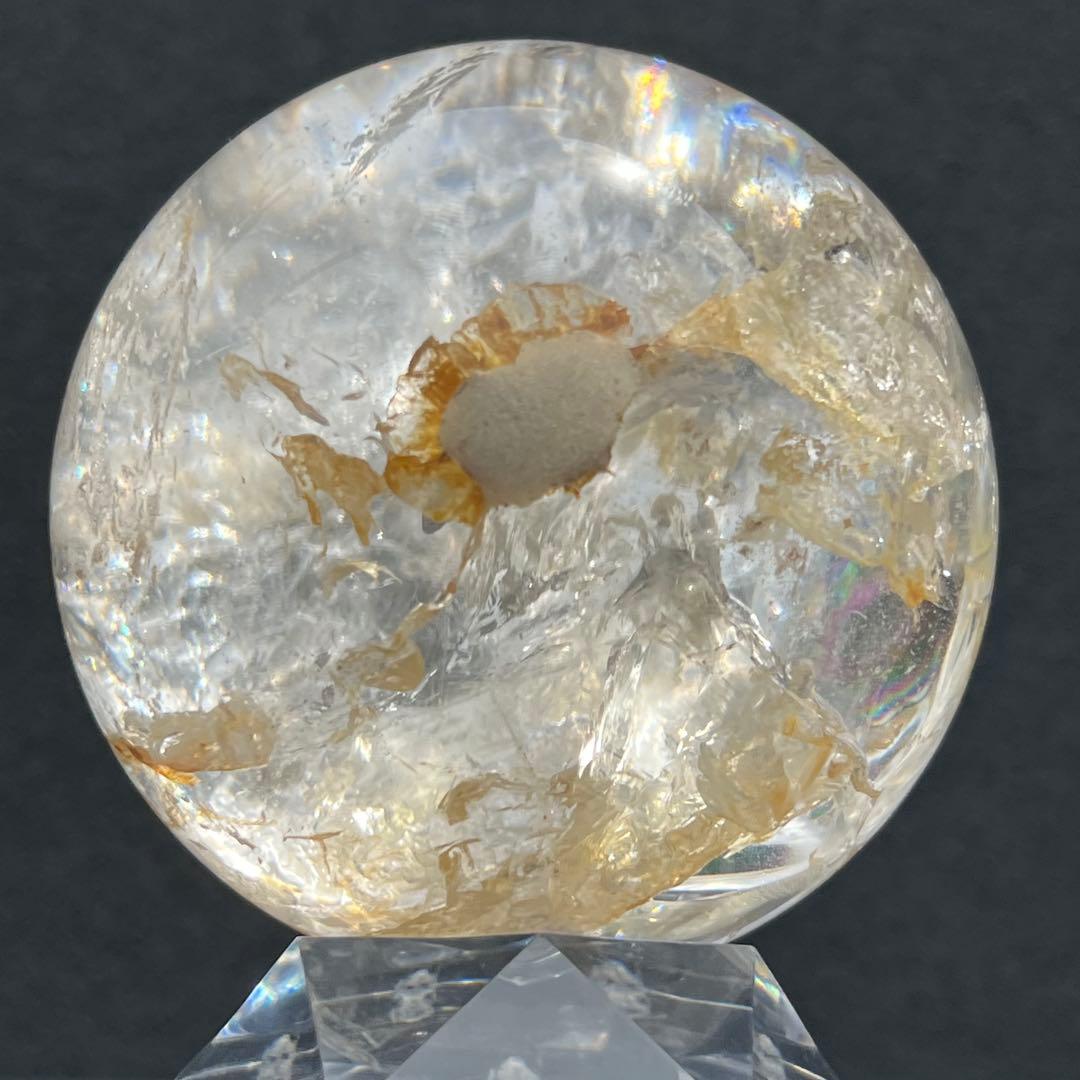 ◎家宝級 美麗宝珠☆超逸品☆レインボー スーパーファントム 水晶 丸玉 天然石