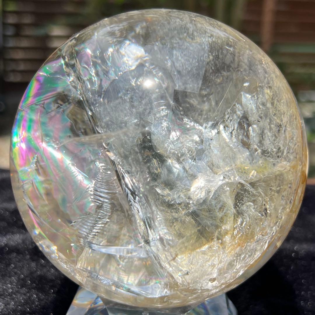 ◎家宝級 美麗宝珠☆超逸品☆レインボー スーパーファントム 水晶 丸玉 天然石