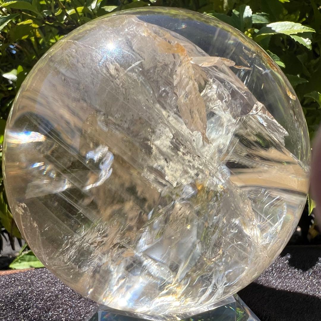 ◎家宝級 美麗宝珠☆超逸品☆レインボー スーパーファントム 水晶 丸玉 天然石