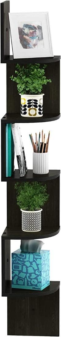 エスプレッソ コーナーシェルフ 壁掛け 5段 ロッシ