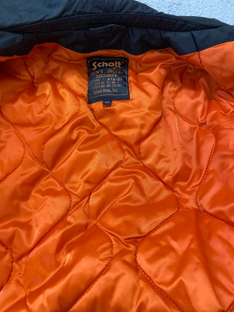 Schott CWU-Rジャケット　MA-1フライトジャケット　ブラックM 短丈