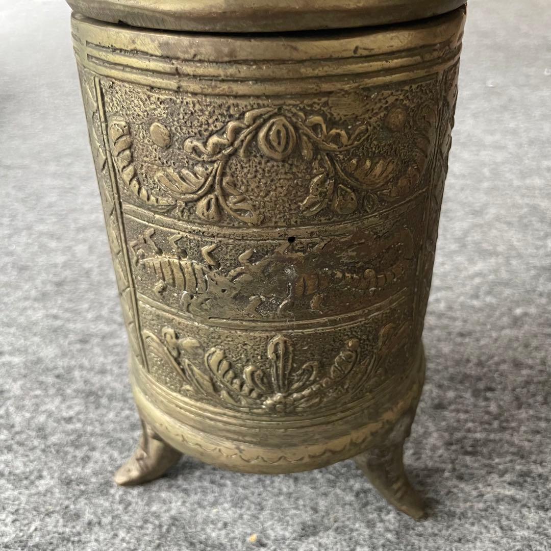 真鍮 スマトラ インドネシア 民芸 民藝 アンティーク 置物 蓋付き