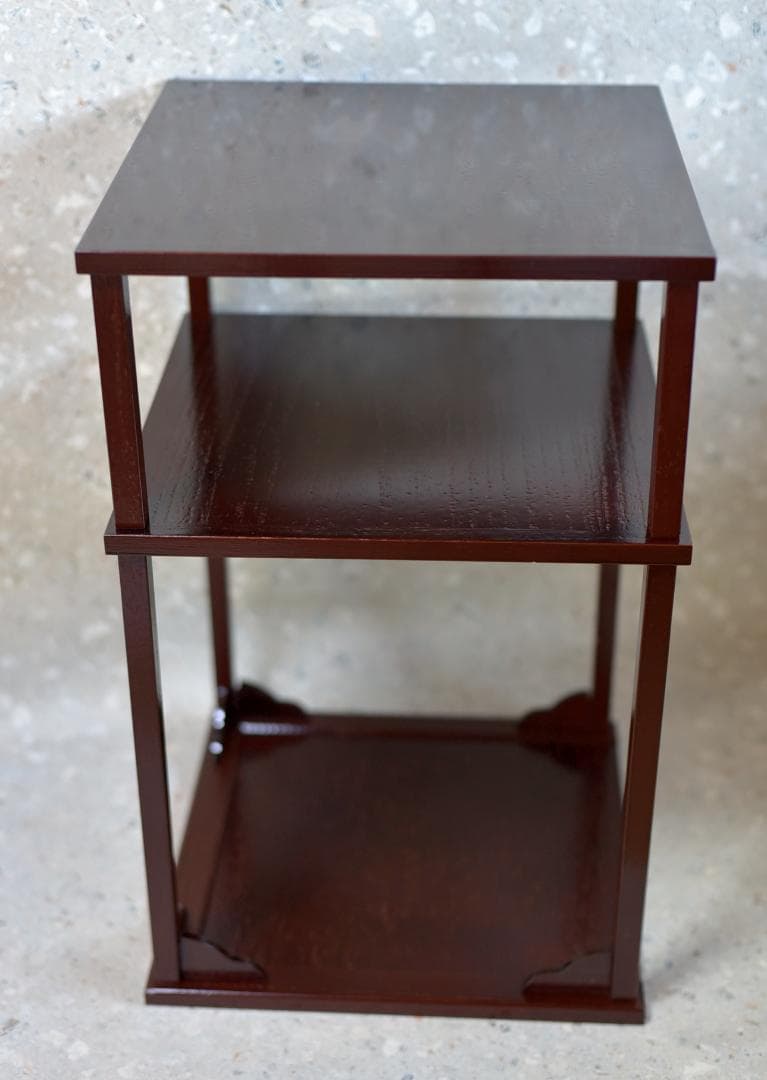 留二重棚【極上品】吸江斎好写　飾り棚　組立式　お茶道具/共箱