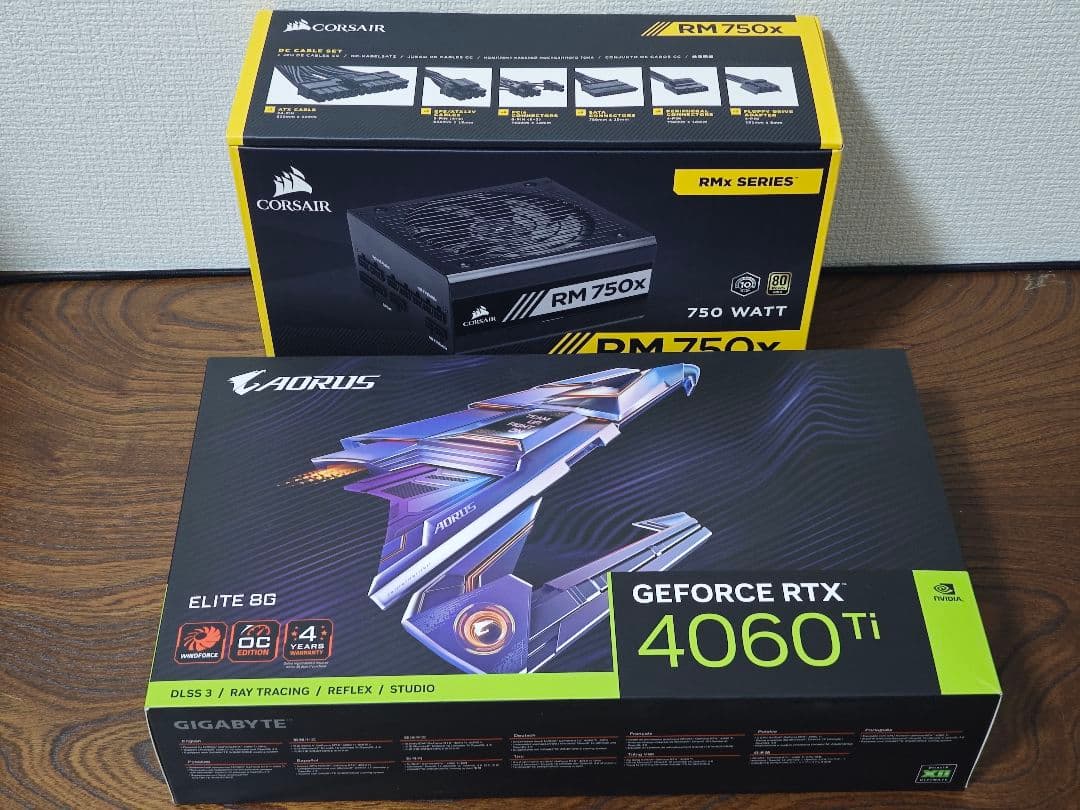 グラフィックボード・グラボ・ビデオカード AORUS RTX 4060Ti & CORSAIR RM750x