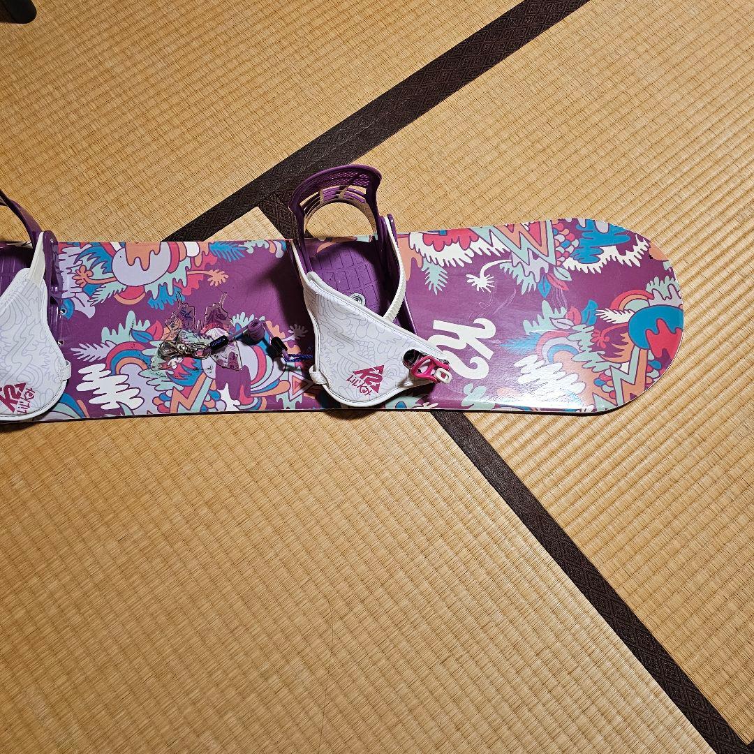 K2 スノーボードビンディング パープル/マルチカラー、ブーツ3点セット