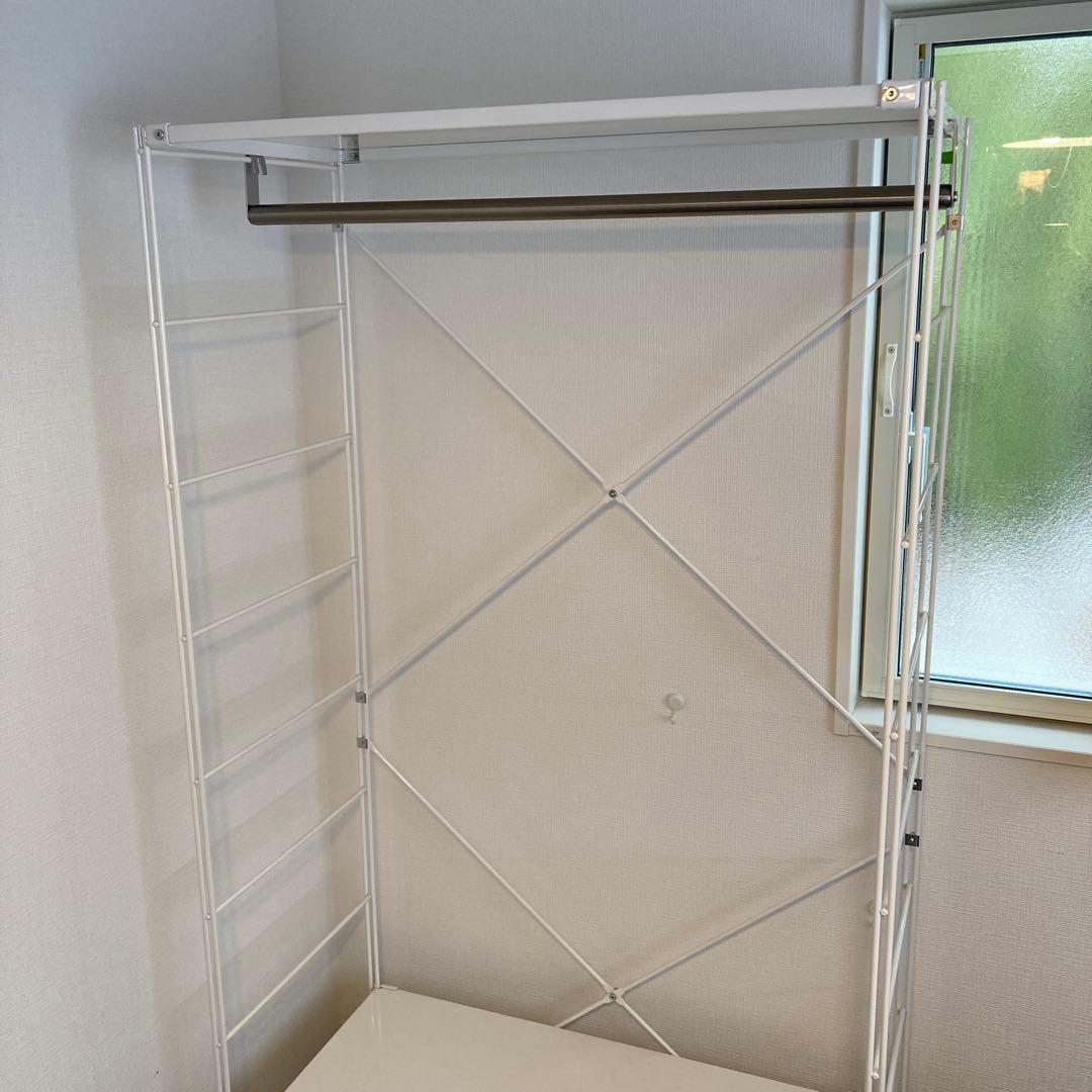スチールユニットシェルフ　ワードローブセット　ライトグレー