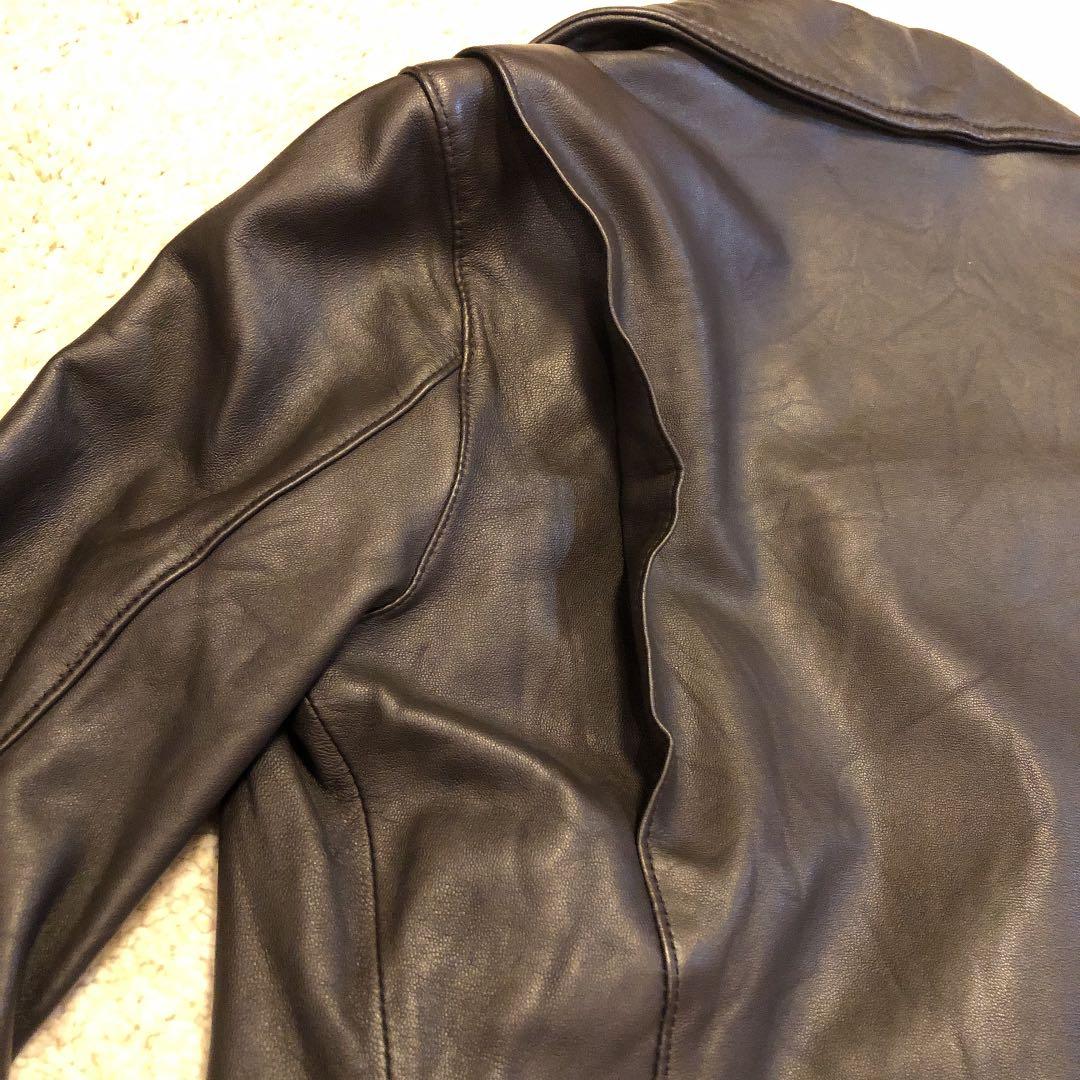 バナーバレット ライダースジャケット ダークブラウン 羊革！