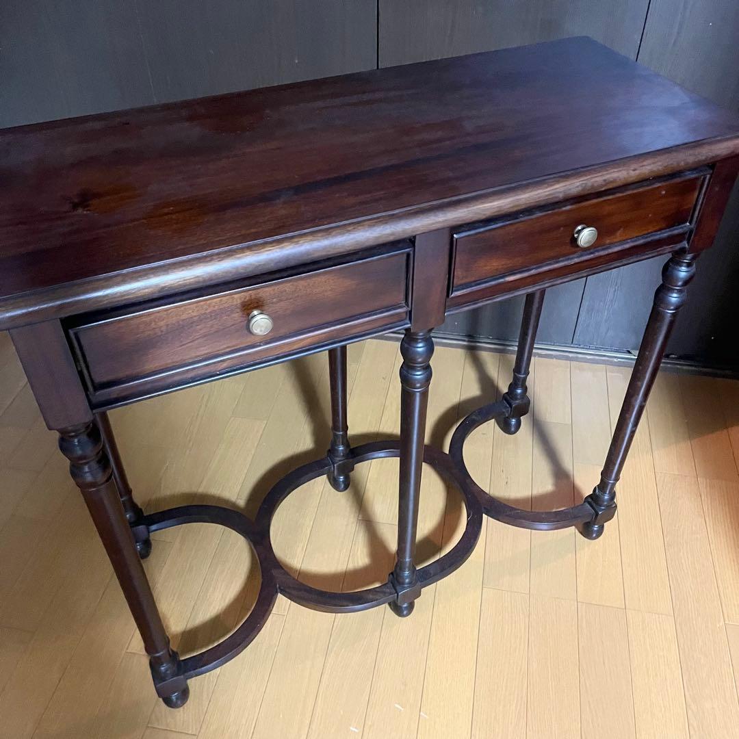 アンティーク家具調 コンソールテーブル アンティーク 飾り台 引出し付 英国家具