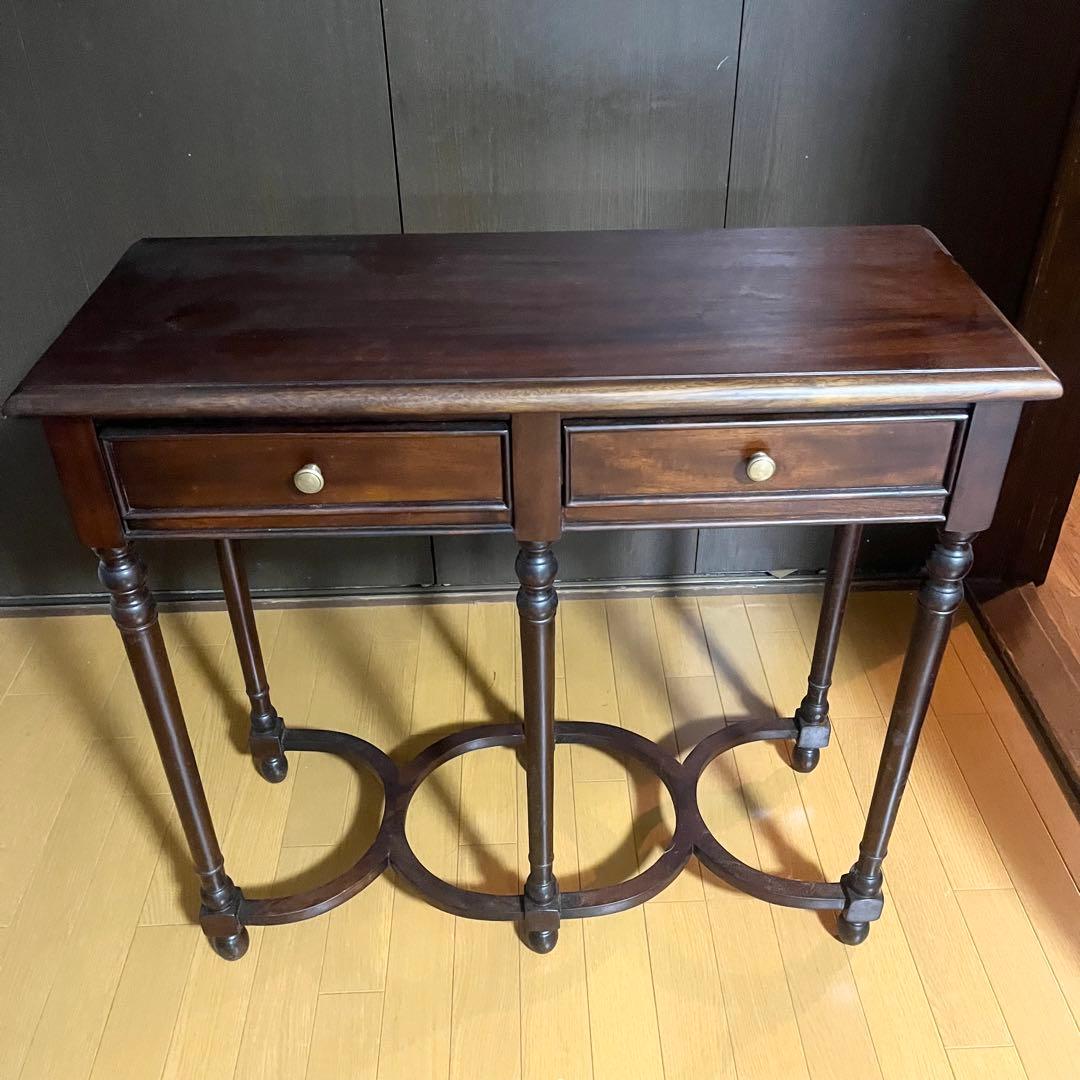 アンティーク家具調 コンソールテーブル アンティーク 飾り台 引出し付 英国家具