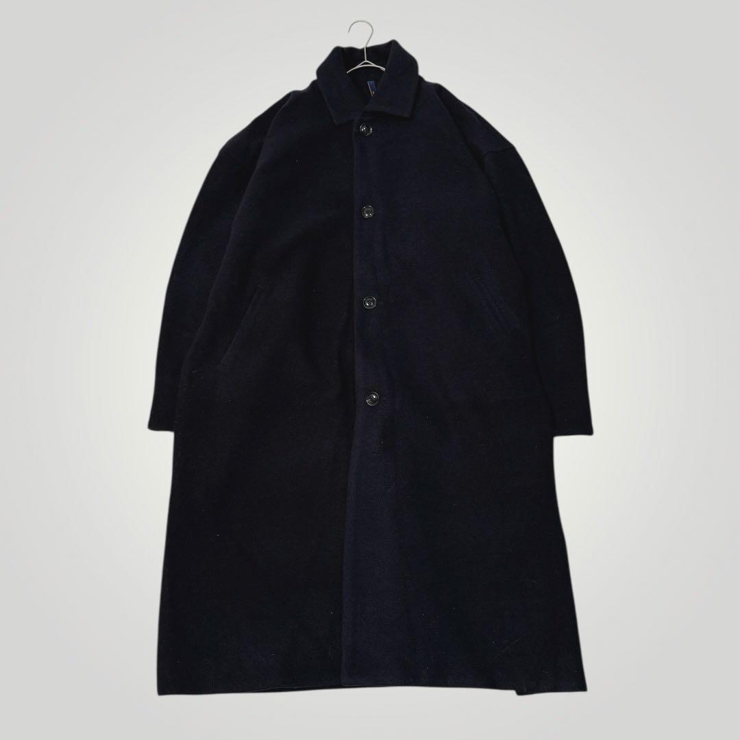 タグ付き 未使用品 ルーズスリーブ バルカラー コート ネイビー L