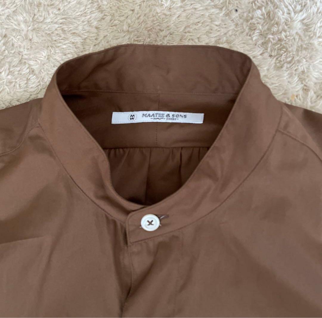 トップス MAATEE&SONS BAND COLLAR SHIRT