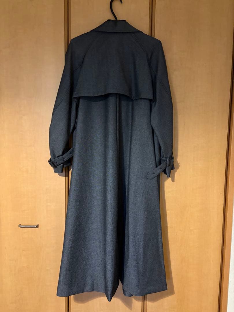 Ameri SUPERIOR FLARE TRENCH COAT S インディゴ