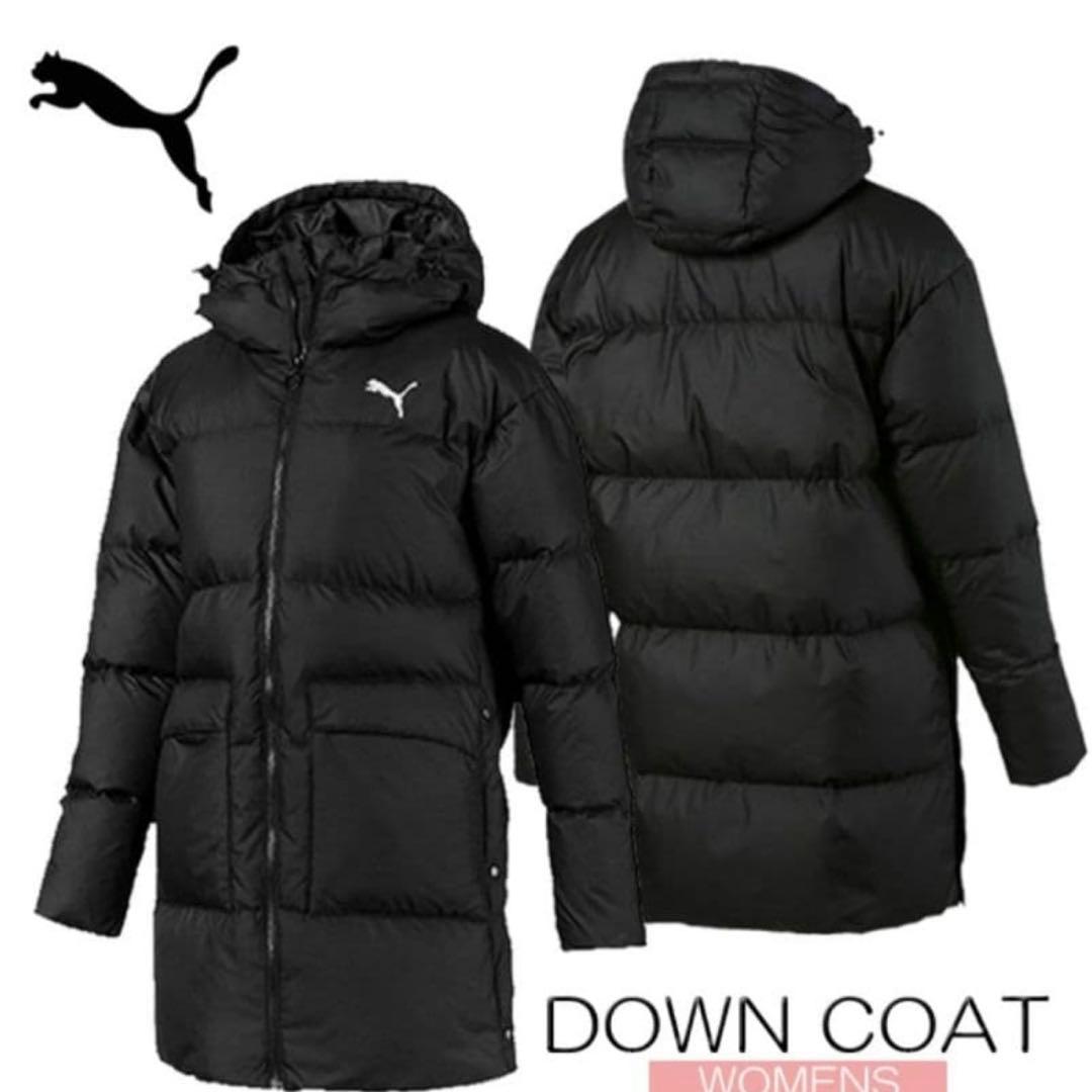 【美品】プーマ　 ᒪサイズ　レディース ベンチコート ダウンコート　ロング　黒