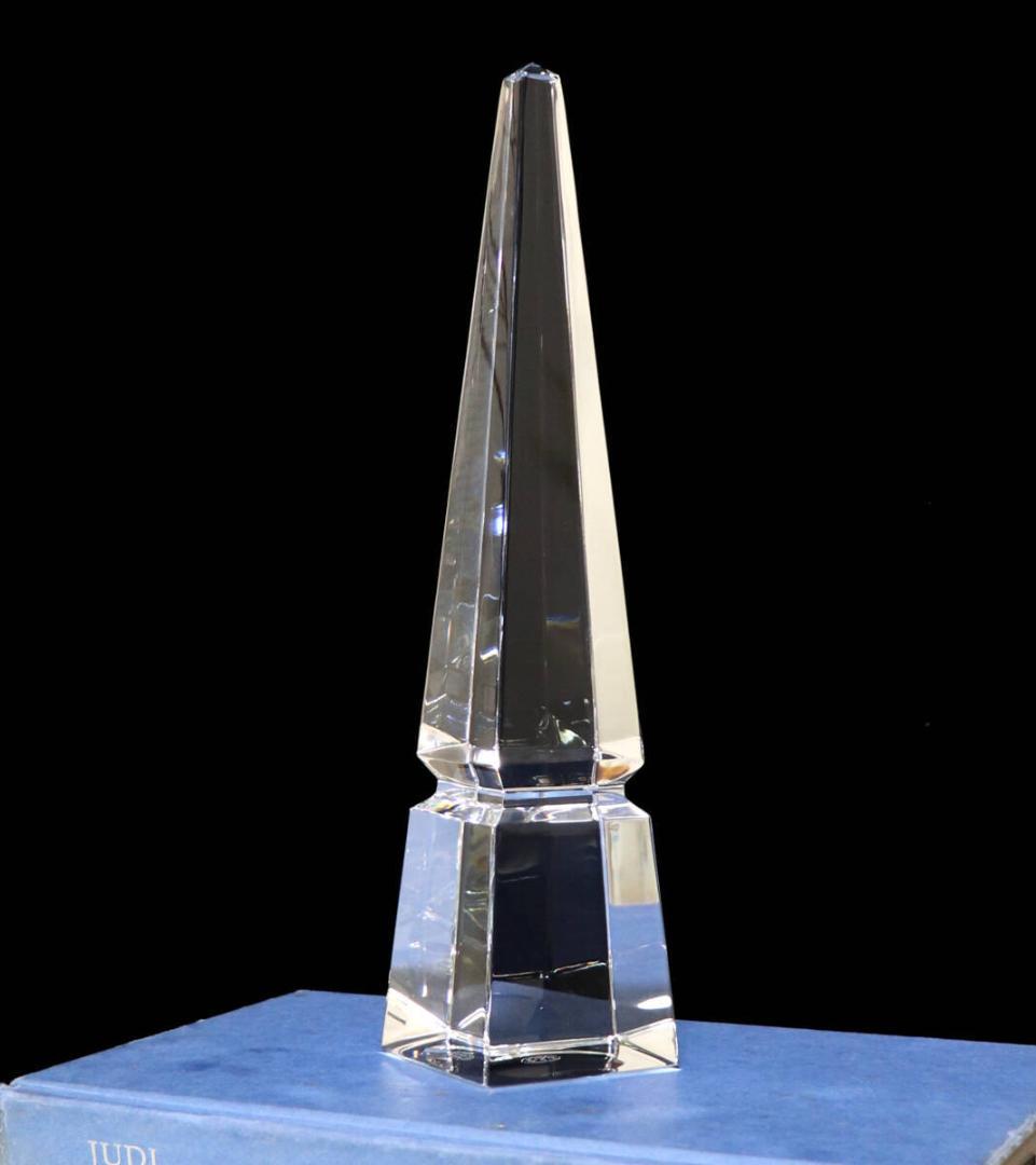 バカラ 珍品 大型作品 25cm 方尖柱 クリスタルガラス製オベリスク 置物