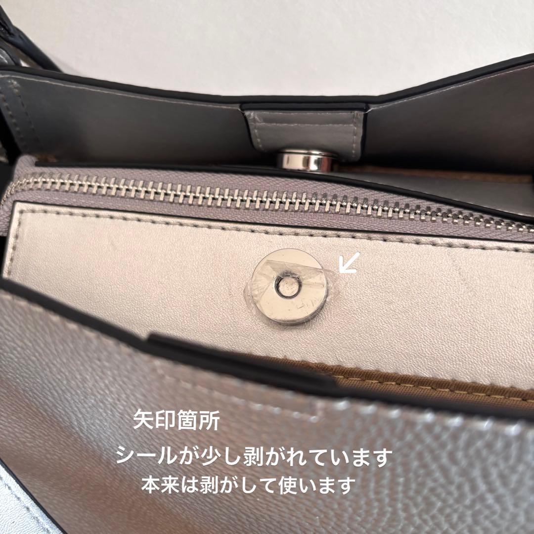 BARCOS レザー シルバー トートバッグ ポーチ パスケース ポシェット