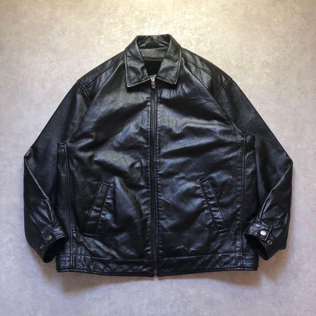 90sヴィンテージ レザーハリントンジャケット ボアライナー完備 2WAY仕様