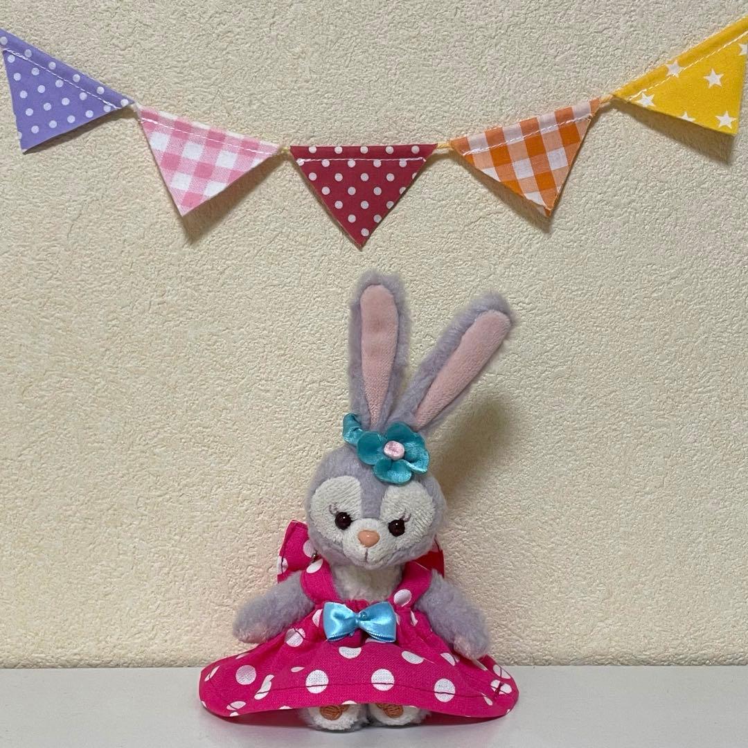 ハンドメイド★チェリーピンク♡ドットワンピース★ぬいば♡チャーム用。パルパルーザ