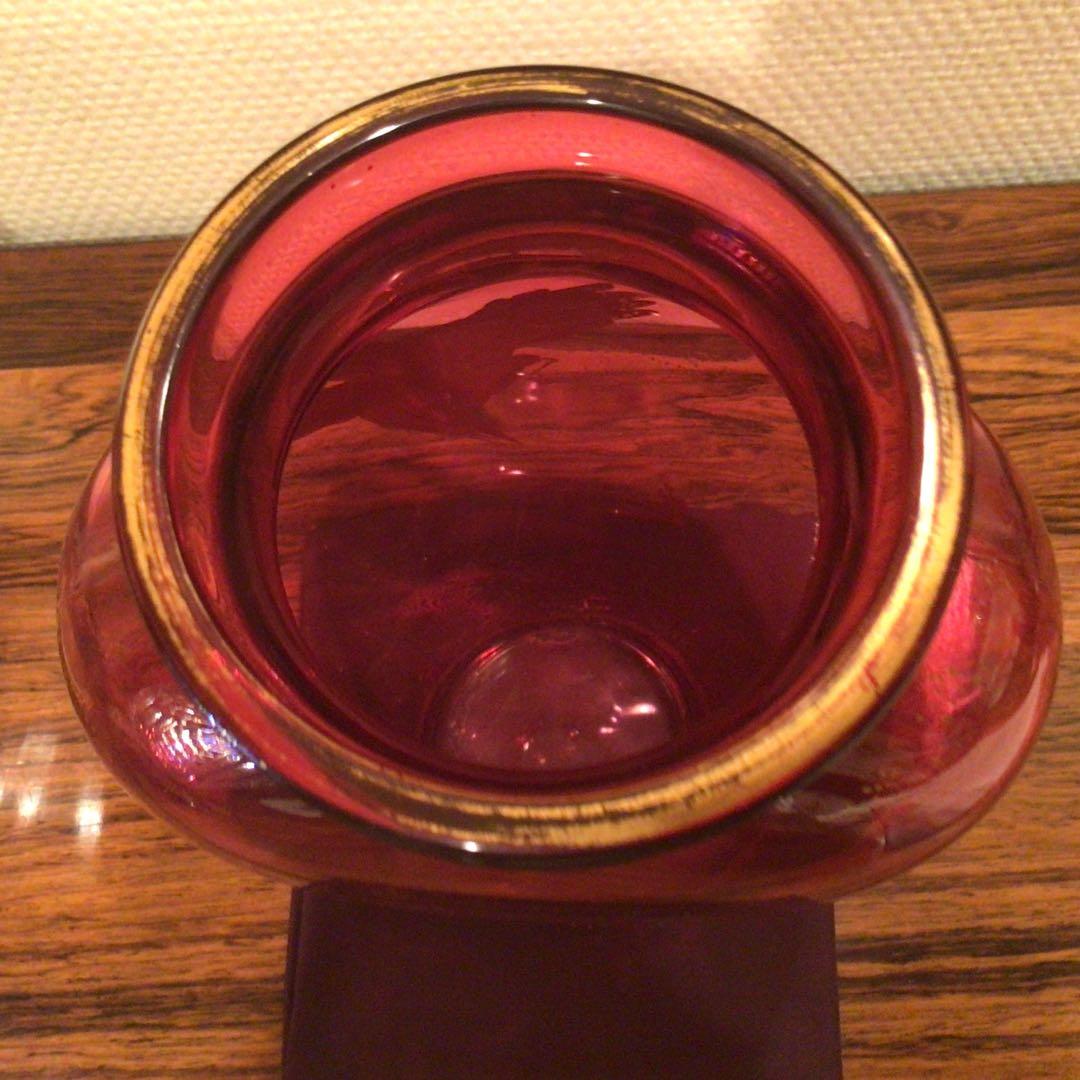 オールドバカラ　「獲物を狙う鳥　花器」　1890年頃　アンティーク美品