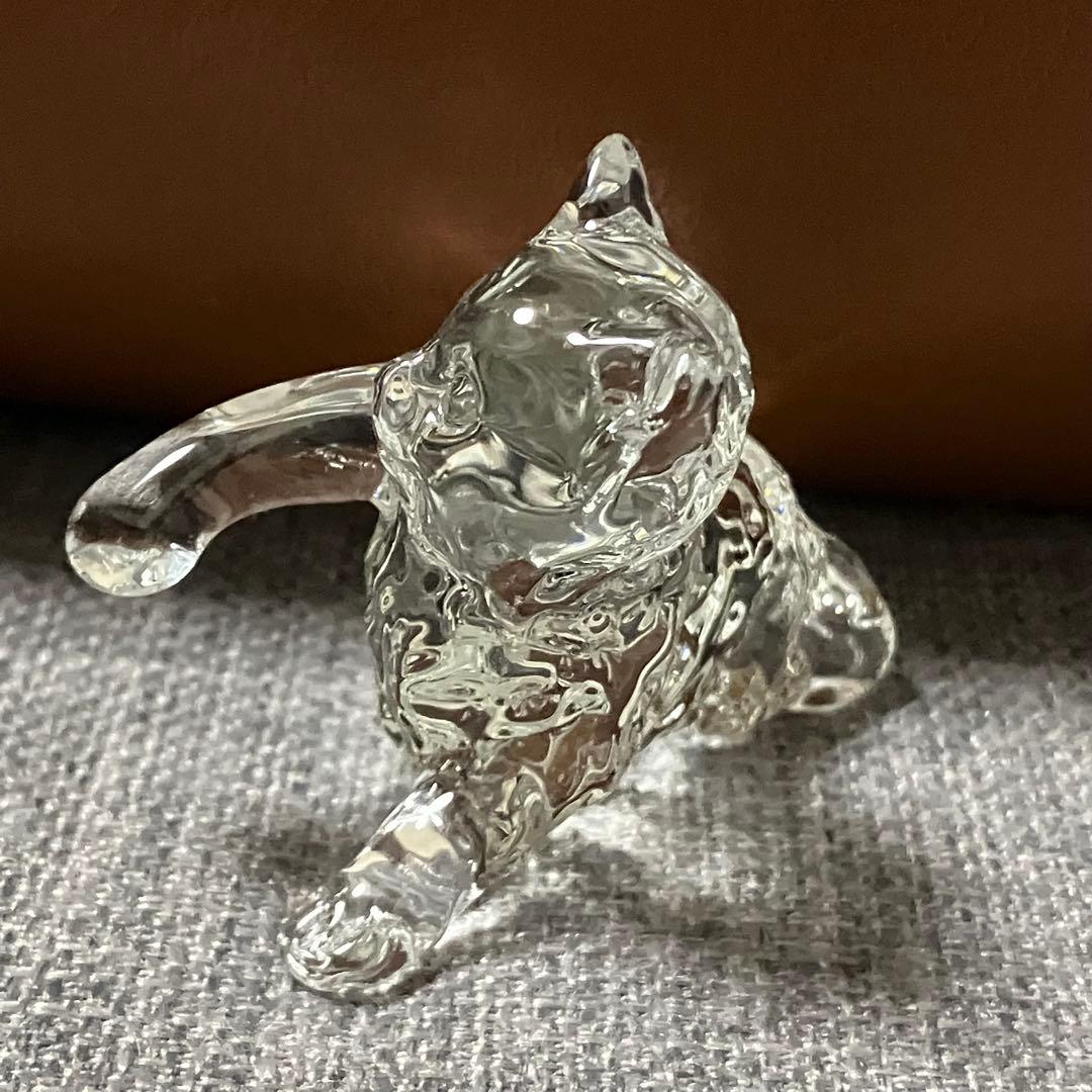 美品 可愛い 猫 キャット ガラス製 置物