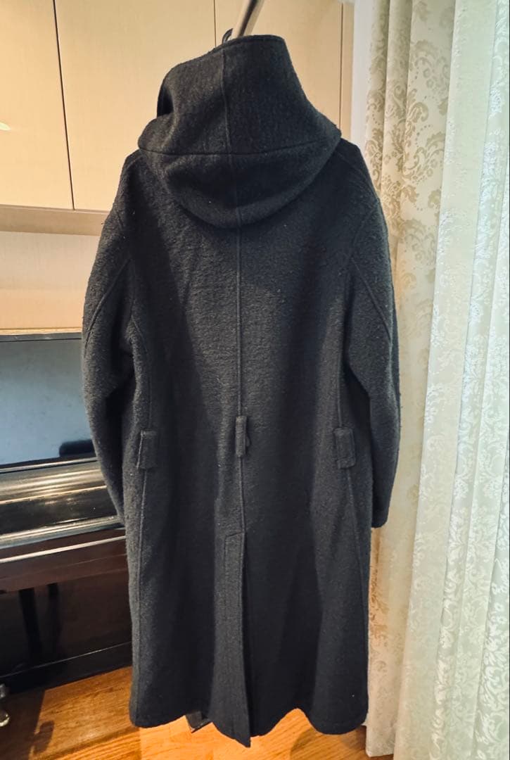 yohji yamamoto フード付き黒ロングコート