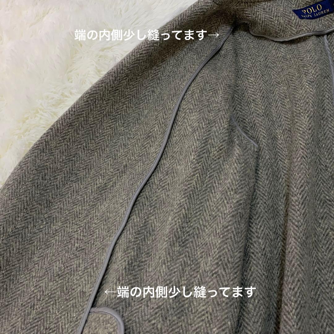 ポロ ラルフローレン ウール 100% ヘリンボーン ロング コート ベルト