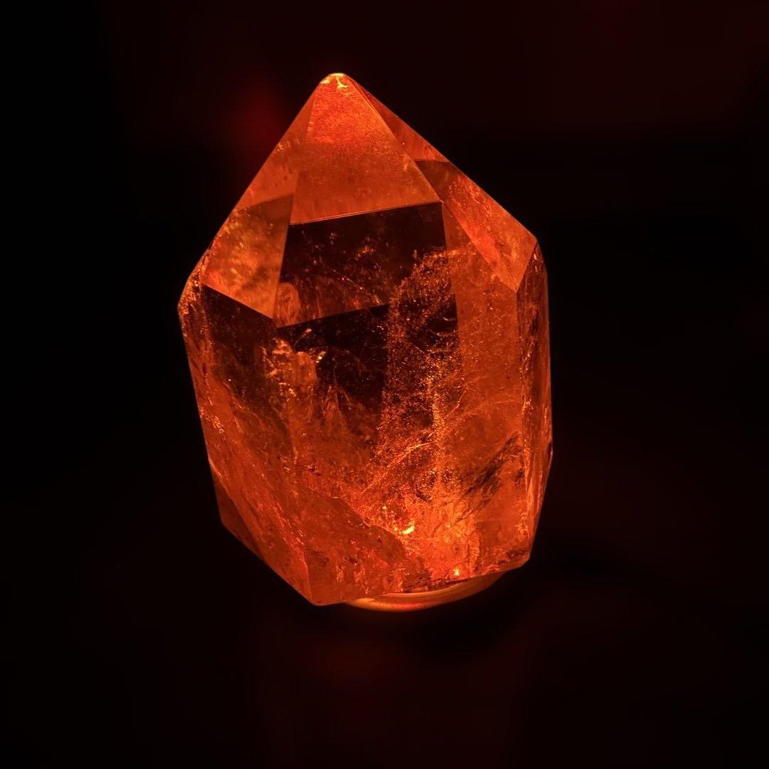 天然石/六角柱/水晶/台座付