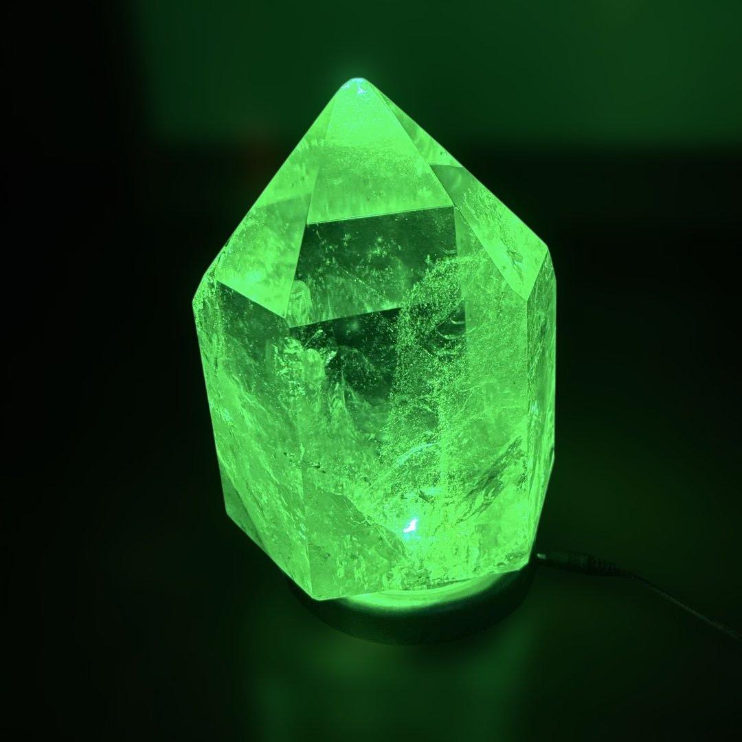 天然石/六角柱/水晶/台座付