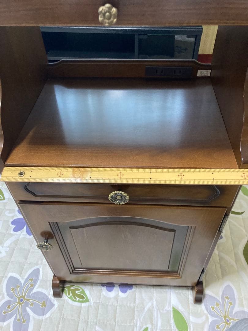 【良品】カリモク社製高級電話台 引き出し付き