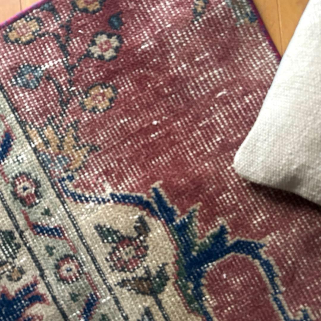 50.5×100.5 ボタニカルマット　アンティーク　トルコヴィンテージラグ