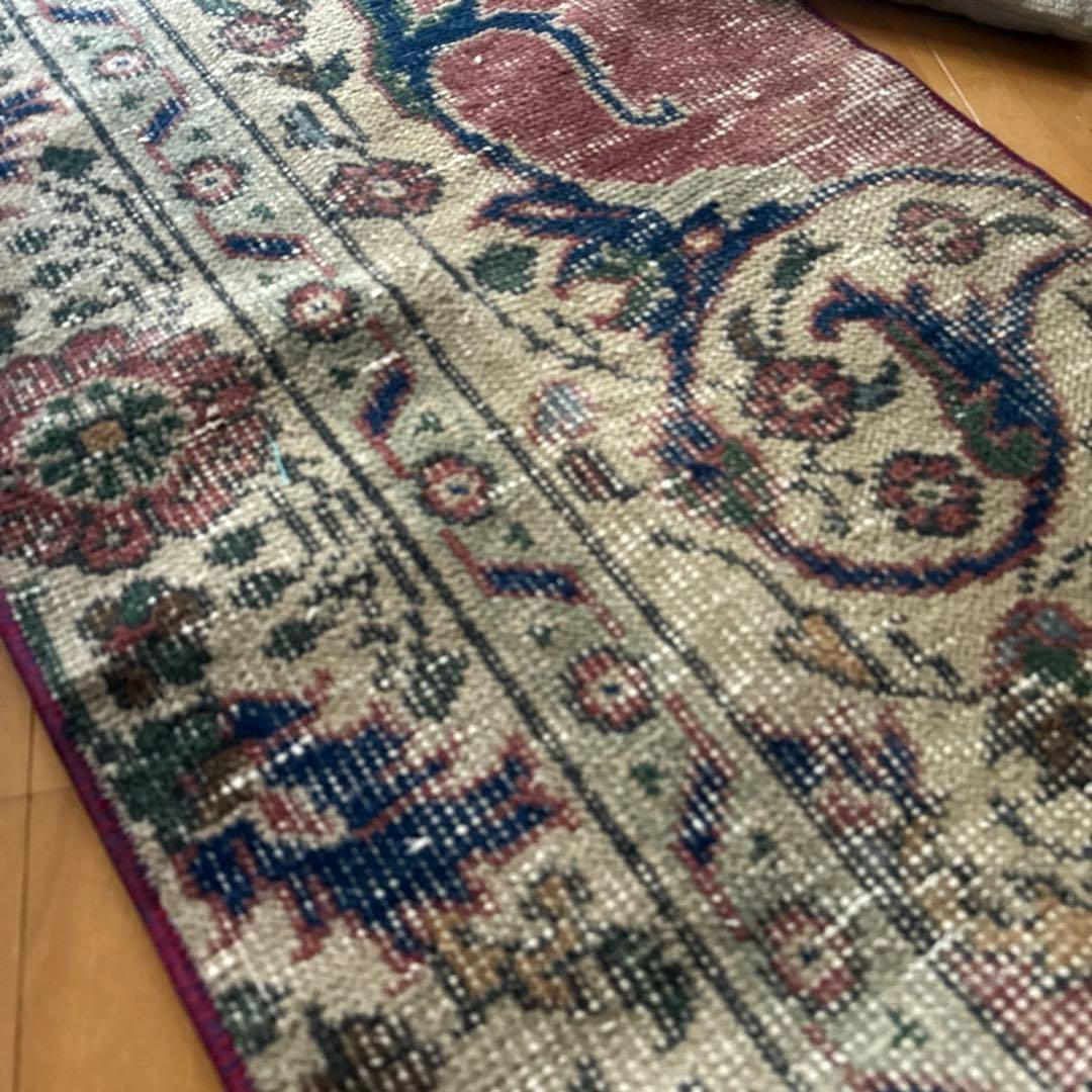 50.5×100.5 ボタニカルマット　アンティーク　トルコヴィンテージラグ