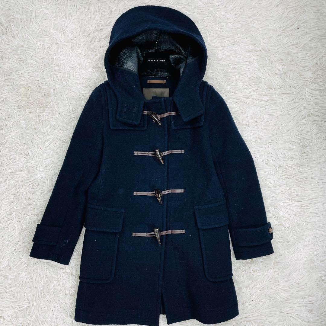 極美品 マッキントッシュ ダッフルコート 38 M ミドル丈 フード 紺 トグル
