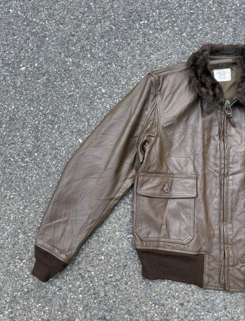 実物 サイズ44G-1 USN レザージャケット フライトジャケット MA-1