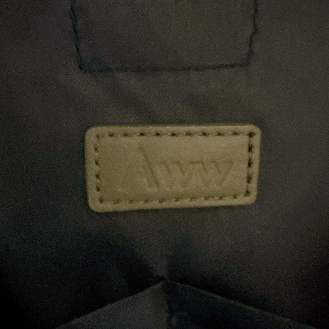 【美品✨】AWW サボテン ヴィーガン レザー ネイビー ボストンバッグ 大容量