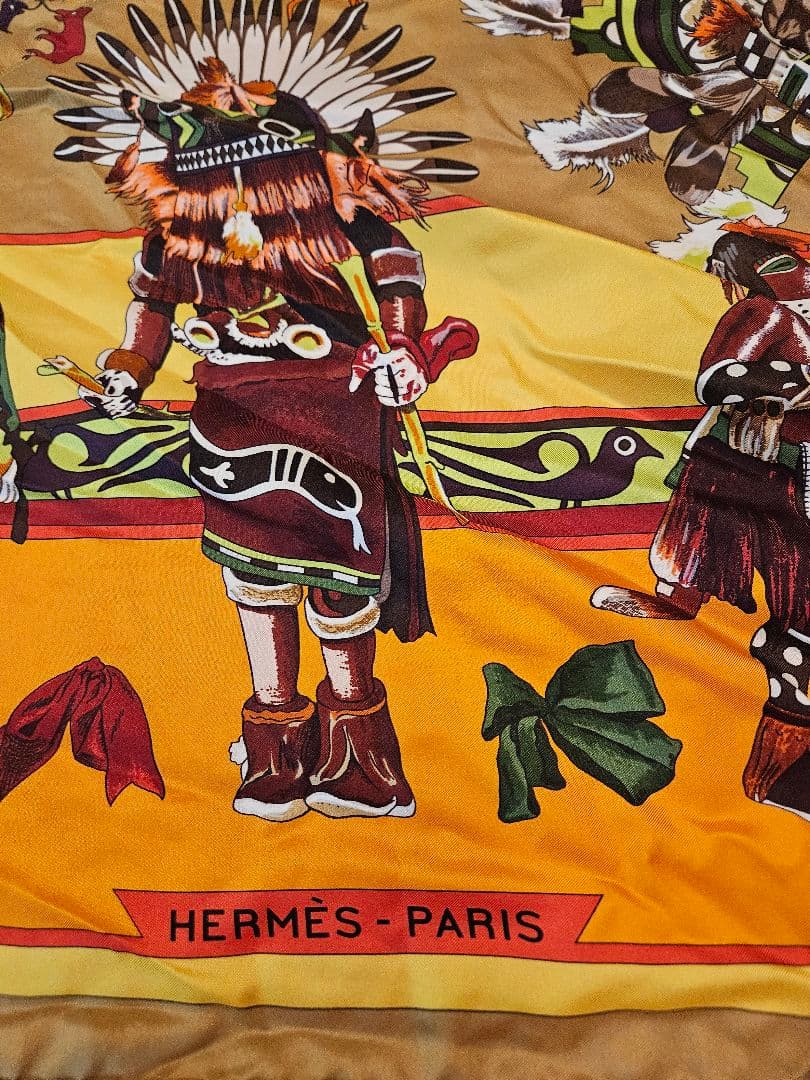 HERMESエルメス　カレ140カチナ インディアン守り神シルクストール