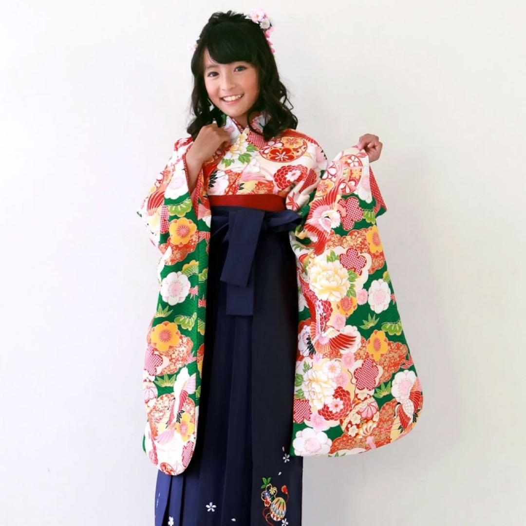 卒業式 袴 小学生 女の子 140 145 ジュニア袴4点セット012