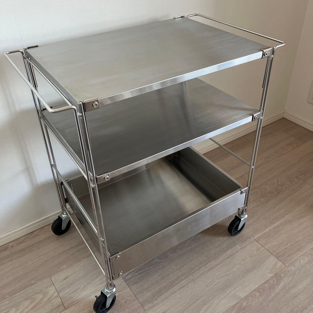 無印良品　ステンレスユニットシェルフワゴン